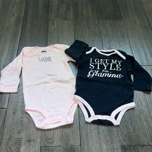 Bundle of Carters long sleeve onesies with sayings